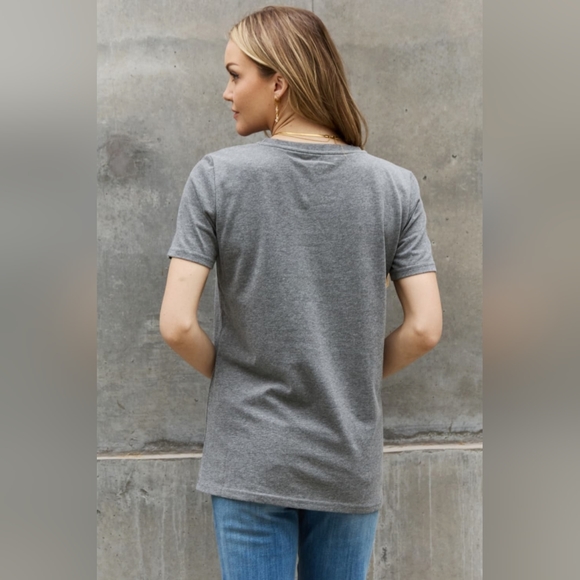 100% Cotton Paw-Print US American Flag Heart Graphic Short-sleeve Tee Shirt - Picture 5 of 8